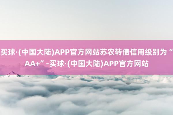 买球·(中国大陆)APP官方网站苏农转债信用级别为“AA+”-买球·(中国大陆)APP官方网站