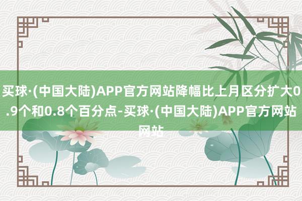 买球·(中国大陆)APP官方网站降幅比上月区分扩大0.9个和0.8个百分点-买球·(中国大陆)APP官方网站