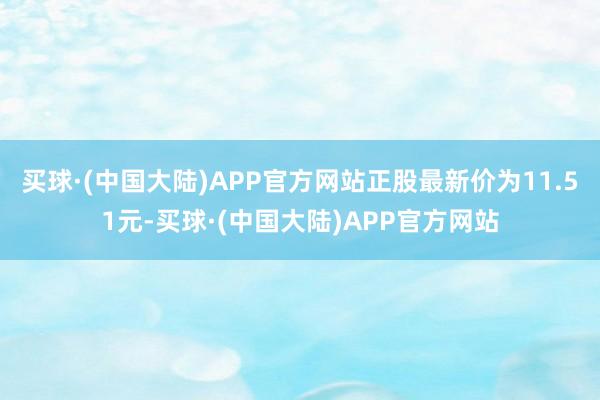 买球·(中国大陆)APP官方网站正股最新价为11.51元-买球·(中国大陆)APP官方网站