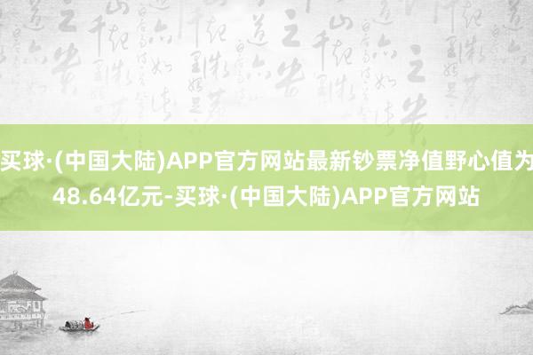 买球·(中国大陆)APP官方网站最新钞票净值野心值为48.64亿元-买球·(中国大陆)APP官方网站