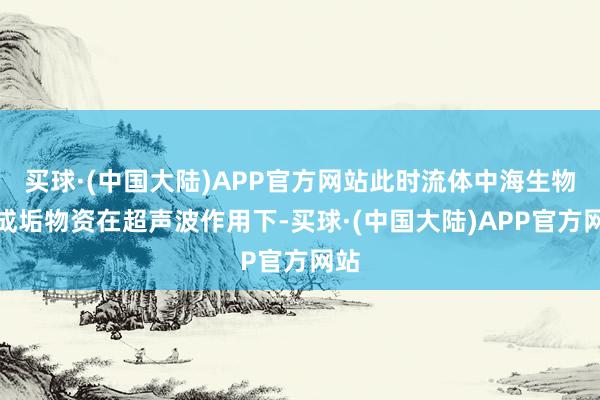 买球·(中国大陆)APP官方网站此时流体中海生物和成垢物资在超声波作用下-买球·(中国大陆)APP官方网站