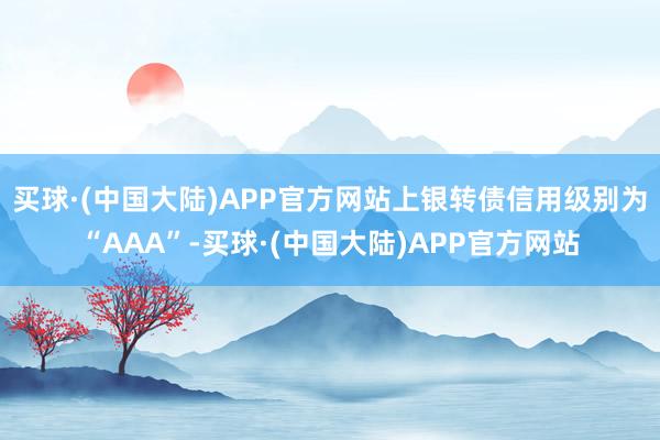 买球·(中国大陆)APP官方网站上银转债信用级别为“AAA”-买球·(中国大陆)APP官方网站