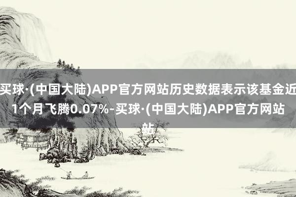 买球·(中国大陆)APP官方网站历史数据表示该基金近1个月飞腾0.07%-买球·(中国大陆)APP官方网站