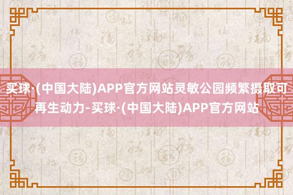 买球·(中国大陆)APP官方网站灵敏公园频繁摄取可再生动力-买球·(中国大陆)APP官方网站