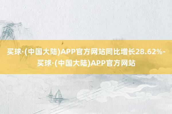 买球·(中国大陆)APP官方网站同比增长28.62%-买球·(中国大陆)APP官方网站