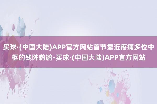 买球·(中国大陆)APP官方网站首节靠近疼痛多位中枢的残阵鹈鹕-买球·(中国大陆)APP官方网站